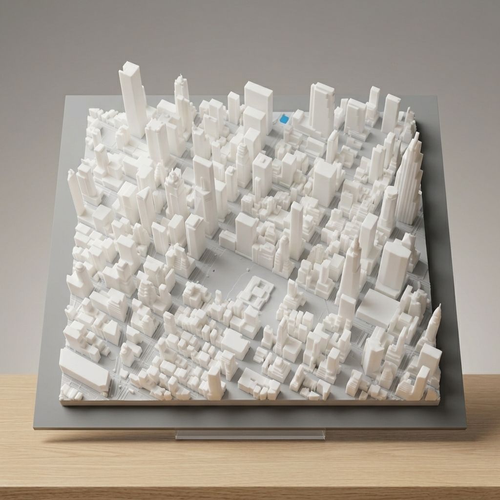 Close-up of a 3D terrain model showing mountain ridges and valleys.